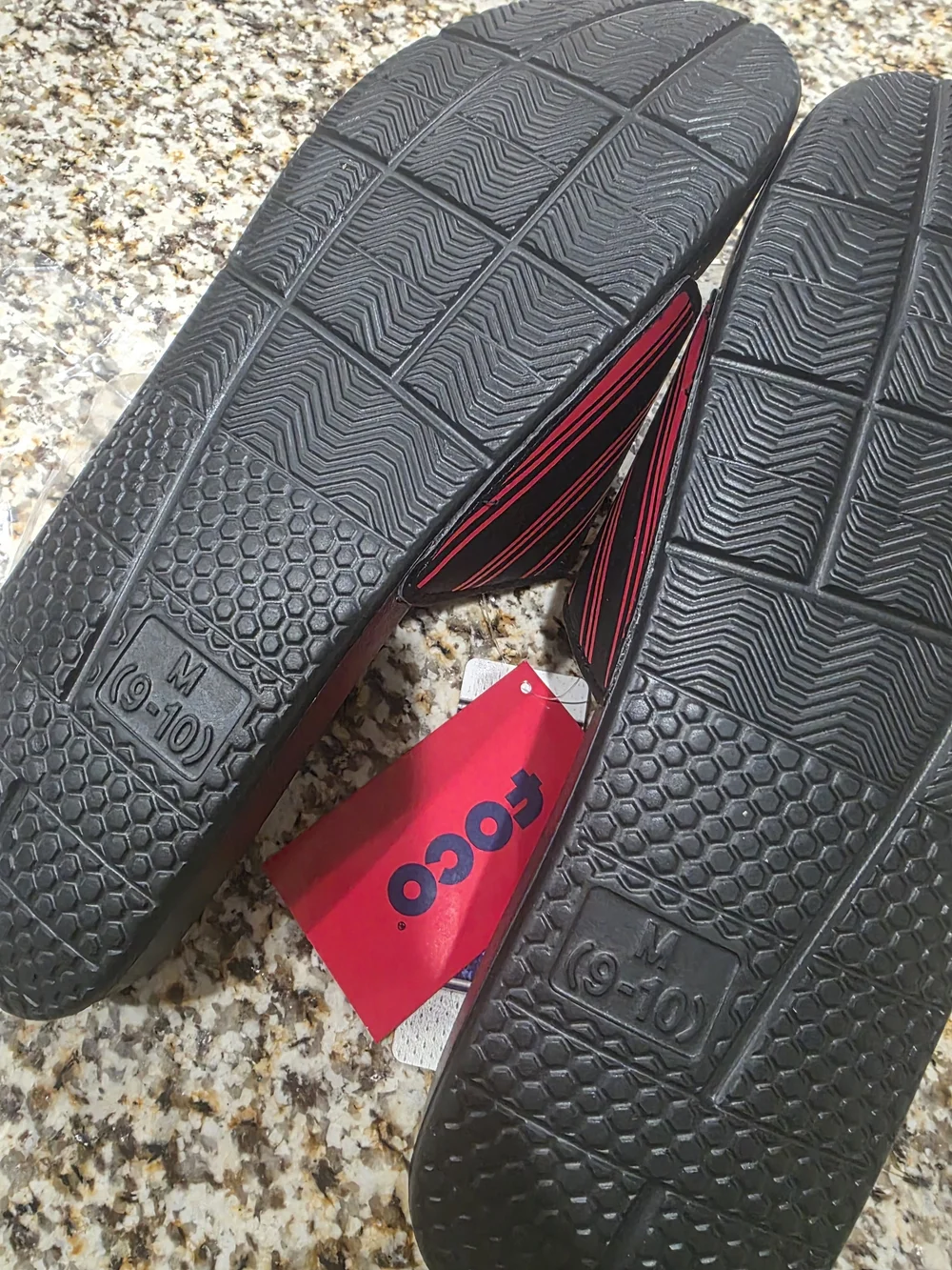 Men's GEORGIA Black & Red Slide Sandals